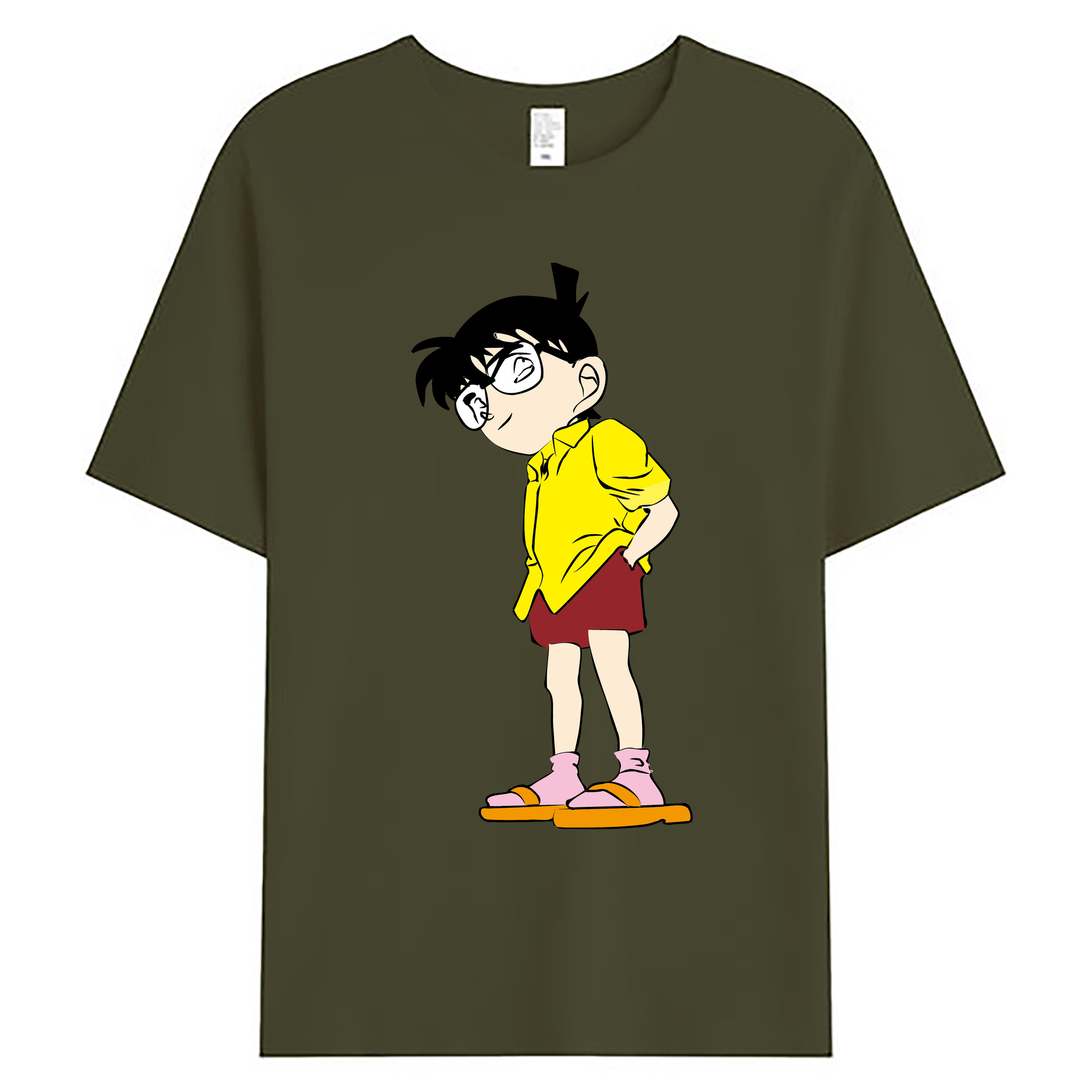 （画像用） 名探偵コナン 江戸川 コナン Detective Conan Conan Edogawa 綿100％ メンズ半袖Tシャツ｜肌触りやわらか＆通気性